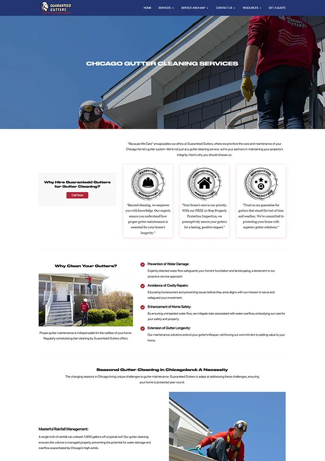 Guranteed Gutters inner services page