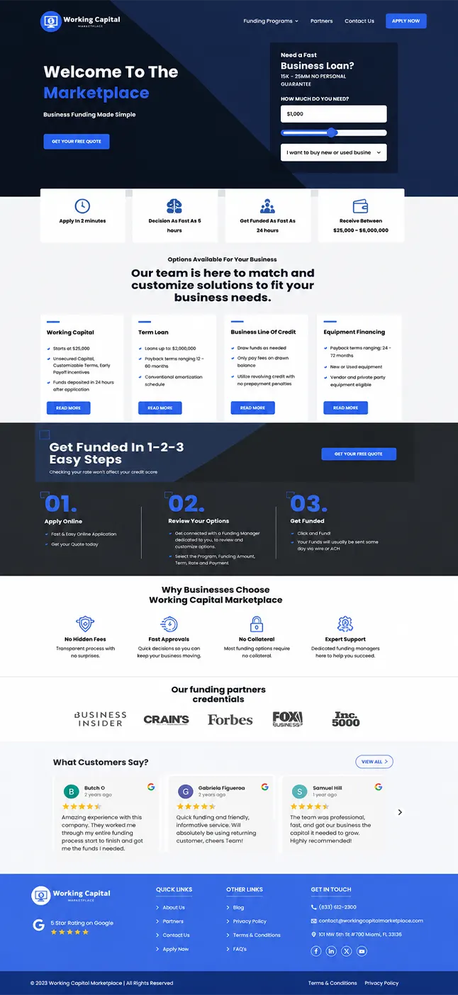 Before working capital marketplace