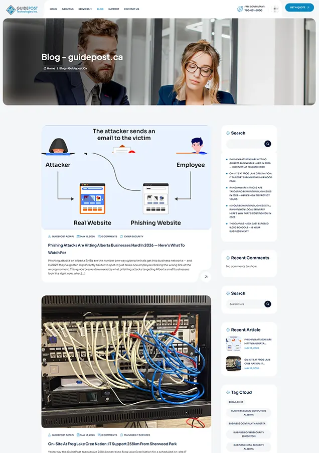 Guide post blog page