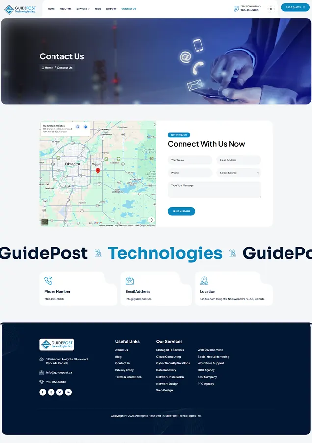 Guide post contact page