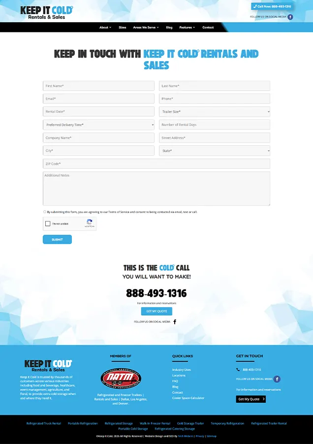 Keep it cold contact page