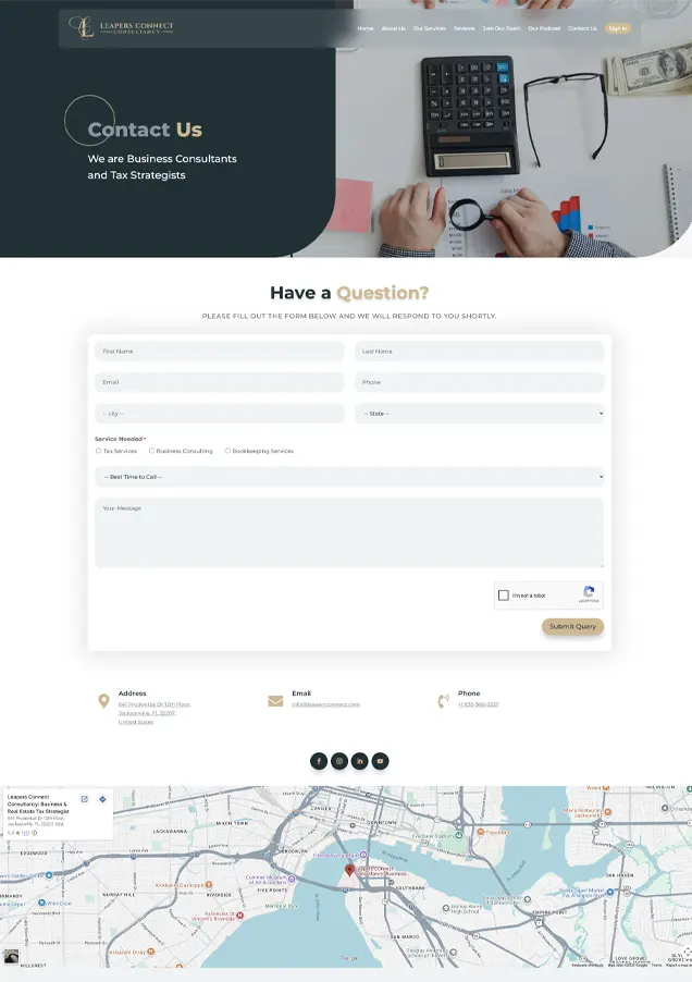 Leapers consultancy contact page