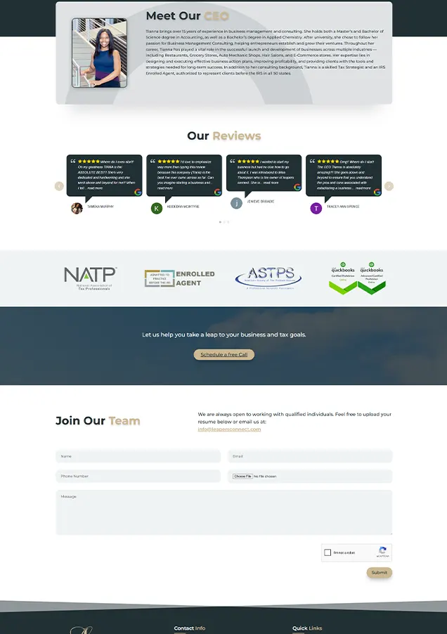 Leapers consultancy home page