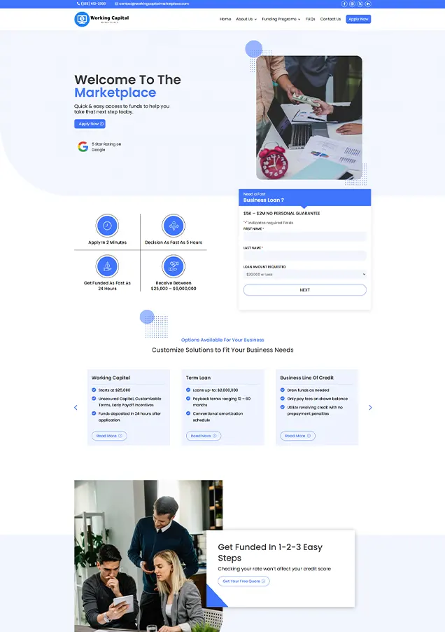 Working capital home page