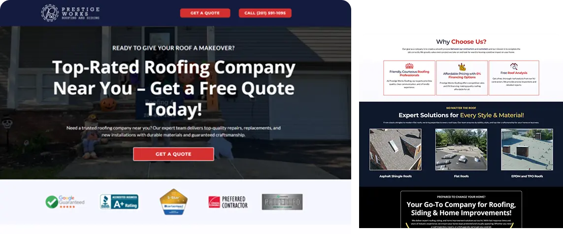 Prestige Works Roofing Hero