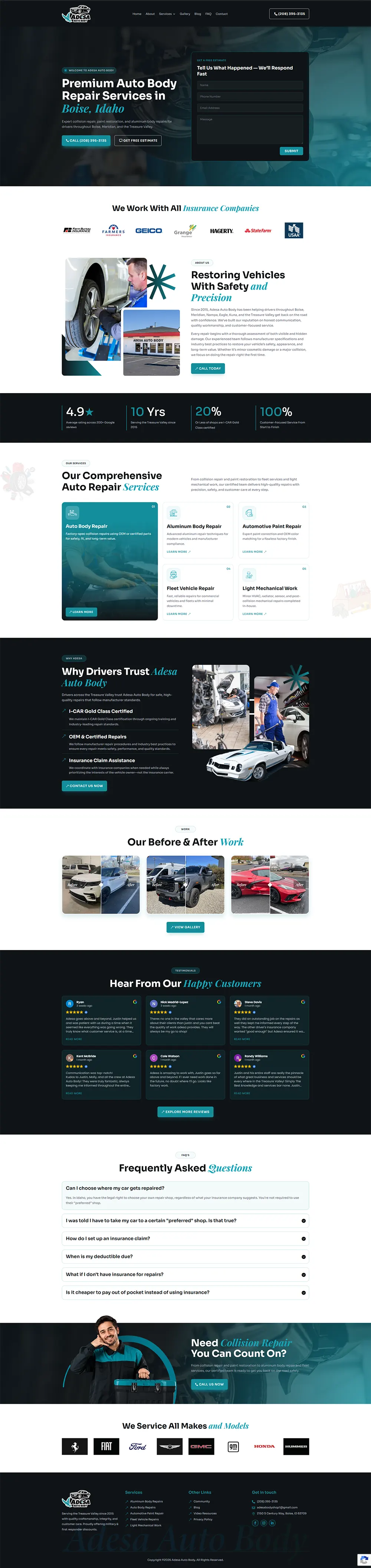 Adesa auto body full home page