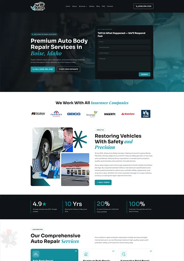 Adesa auto body home page