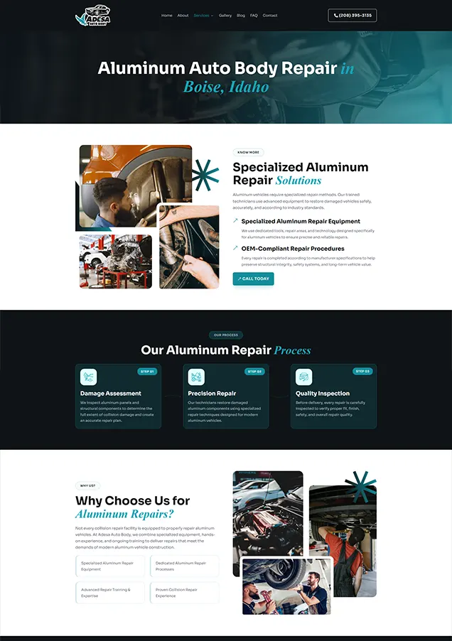 Adesa auto body service inner page