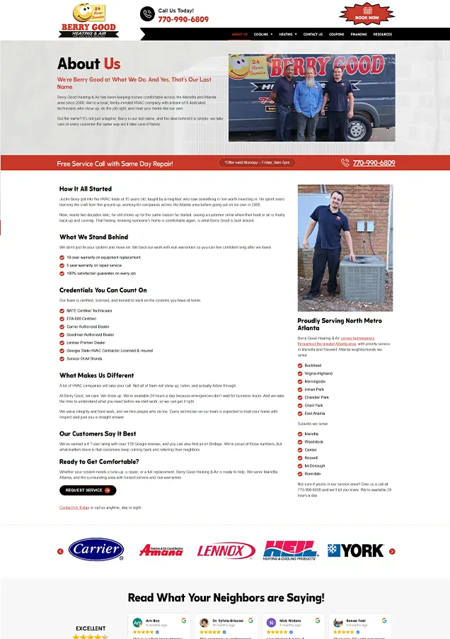 Berry good heating and air about page