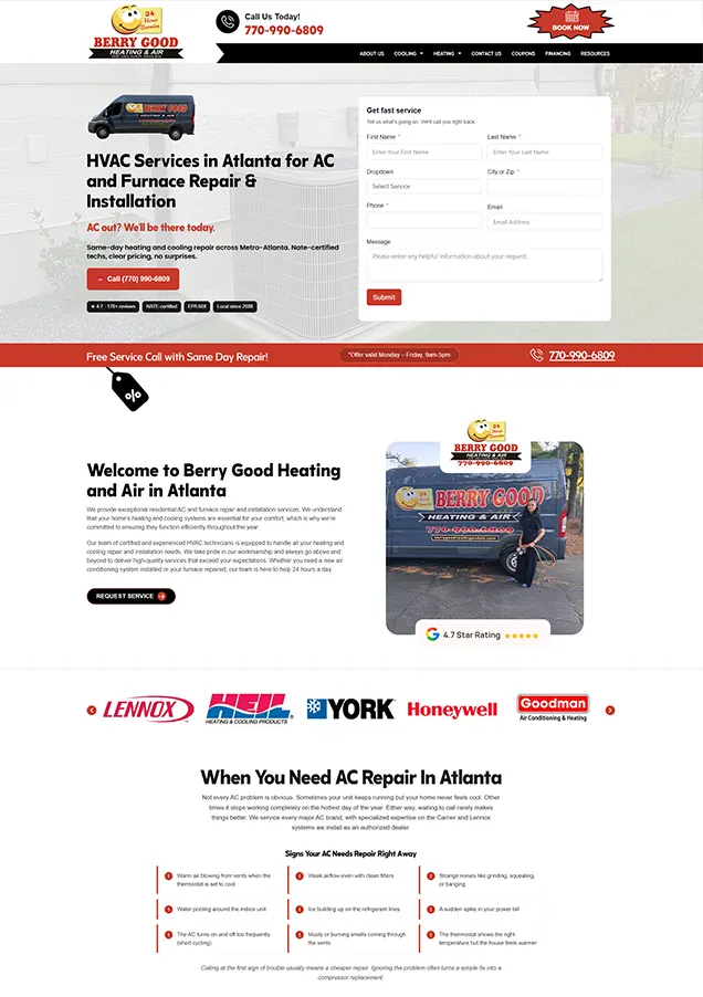Berry good heating and air home page