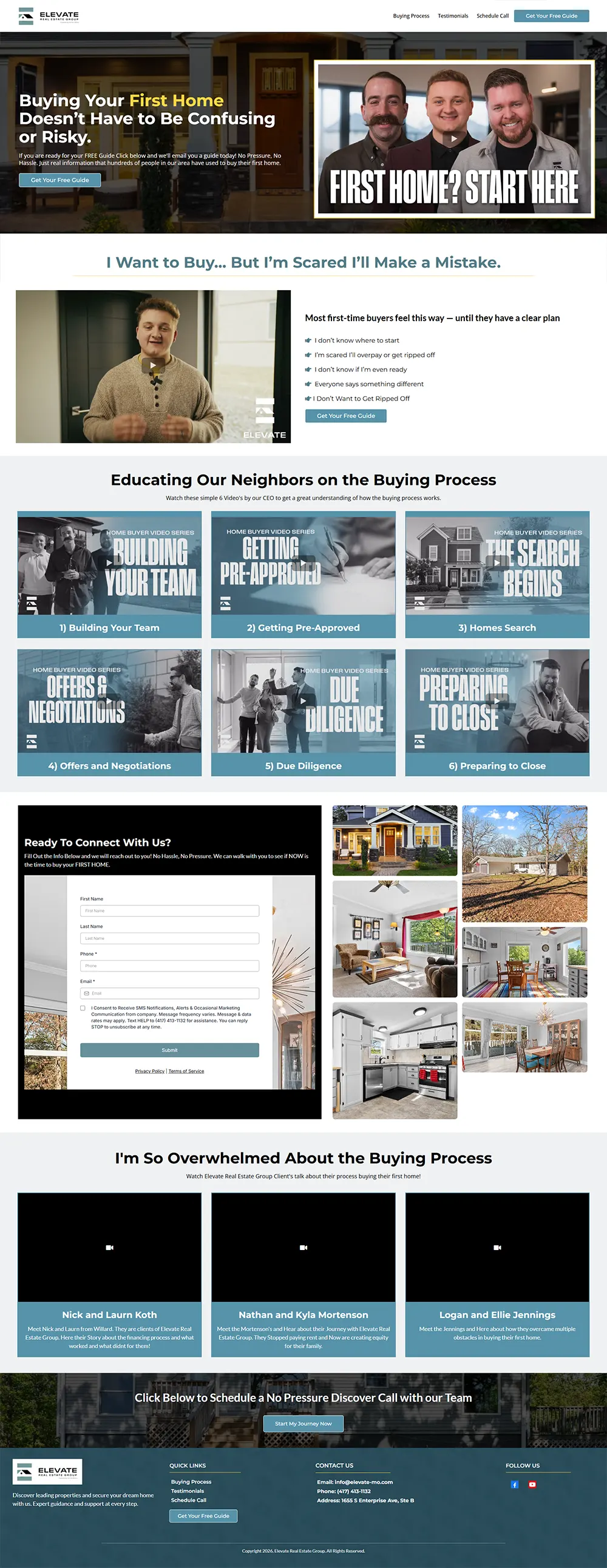 Elevate real estate full home page
