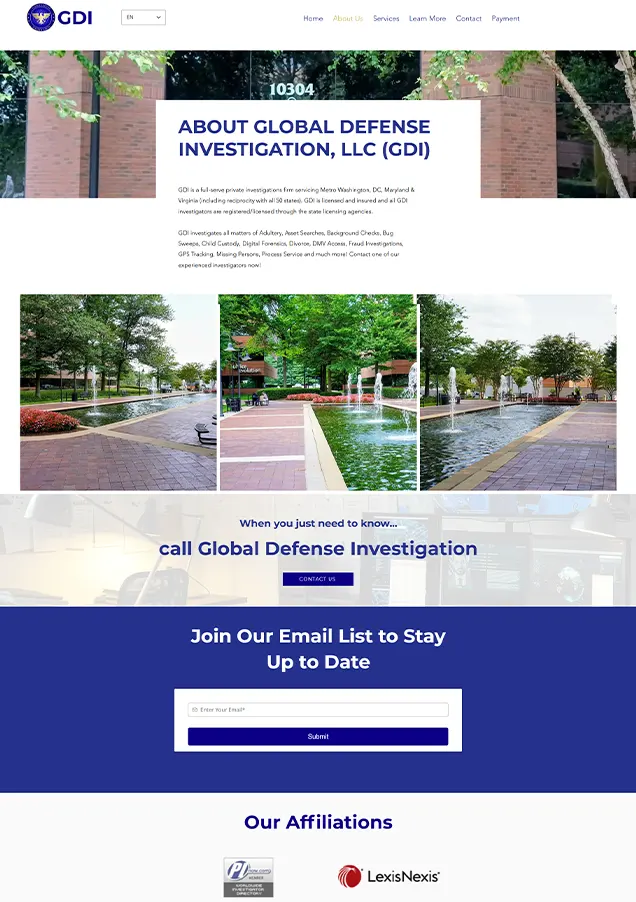 Global defense investigation about page
