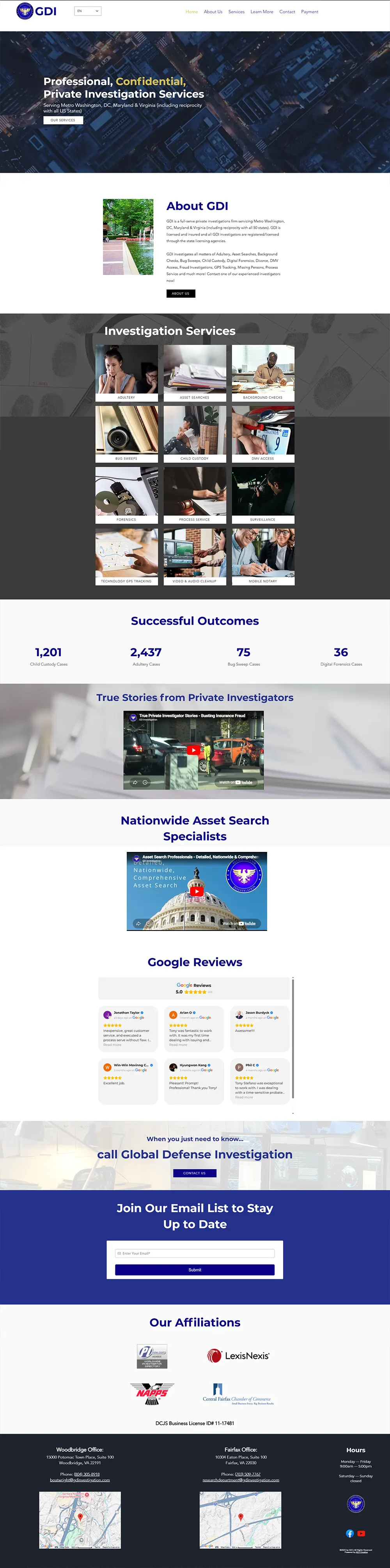 Global defense investigation after design