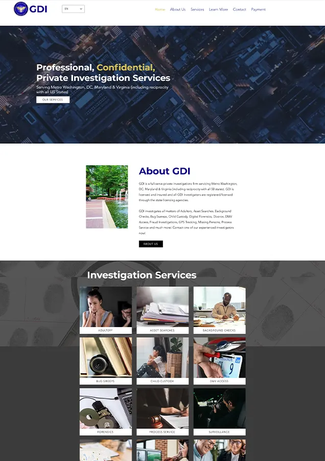 Global defense investigation home page
