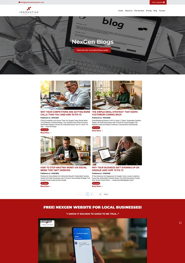 Innovative automated systems blog page