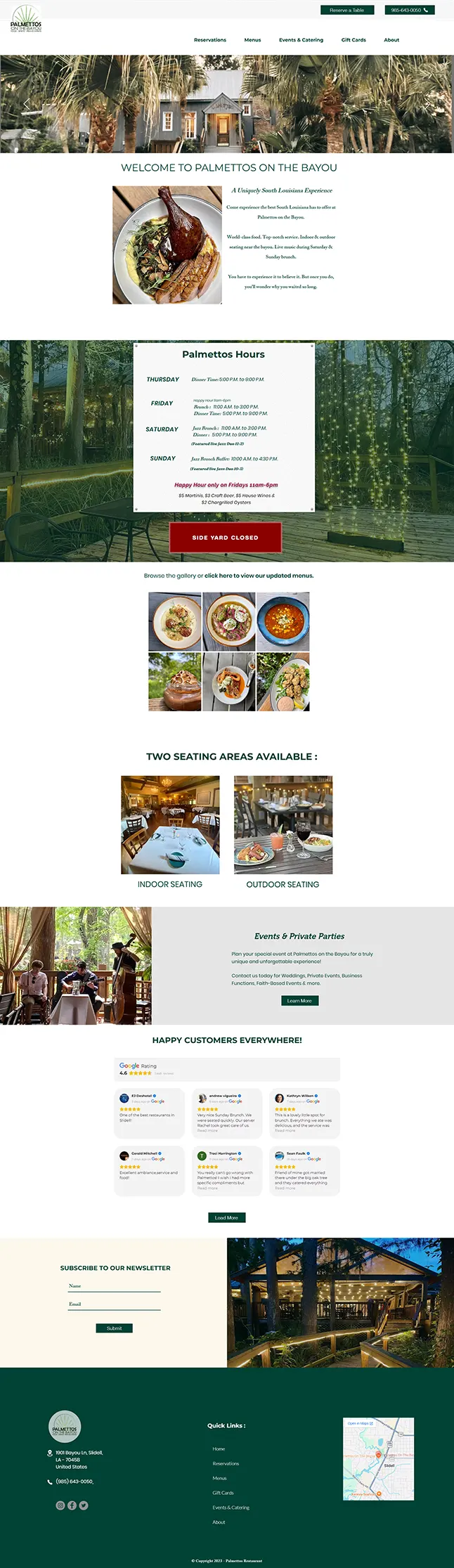 Palmettos on the bayou after design