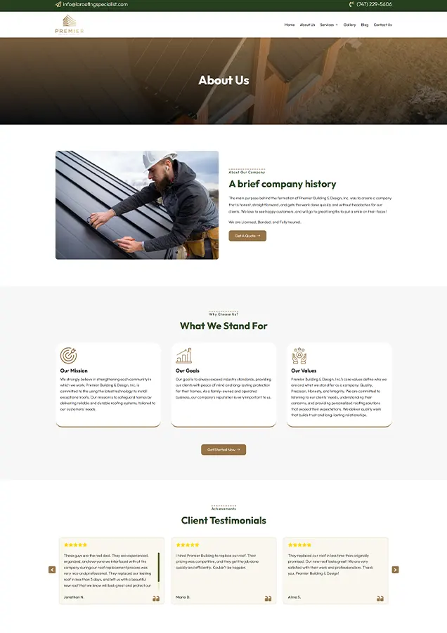 Premium building and design about page