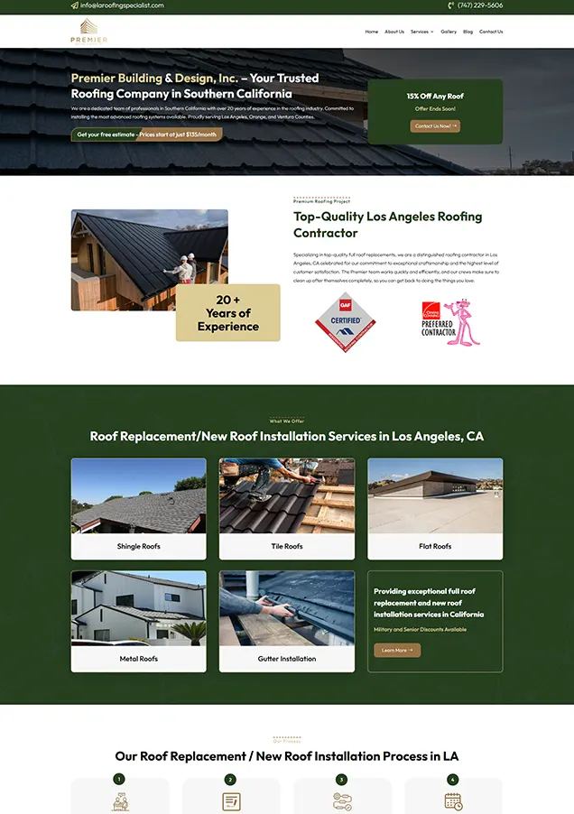Premium building and design home page