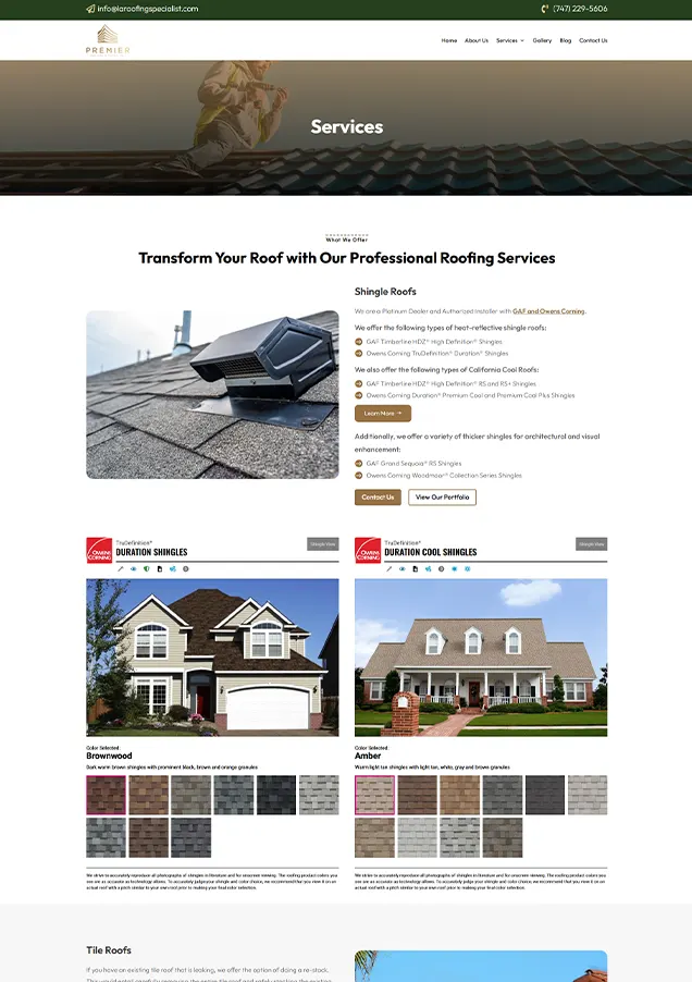 Premium building and design service page