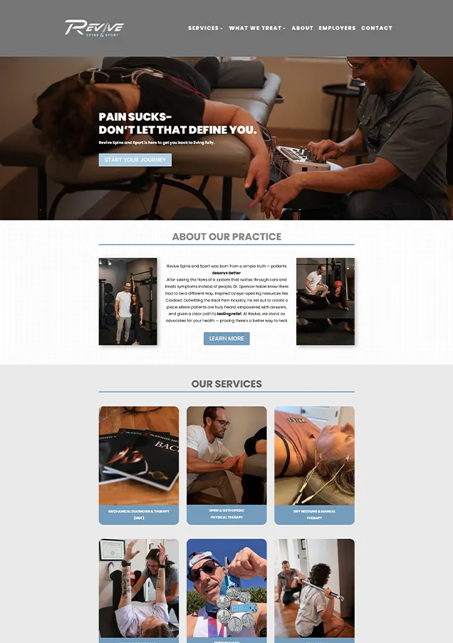 Revive-spine-and-sport-home-page