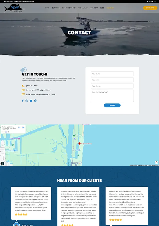 The way sportfishing contact page