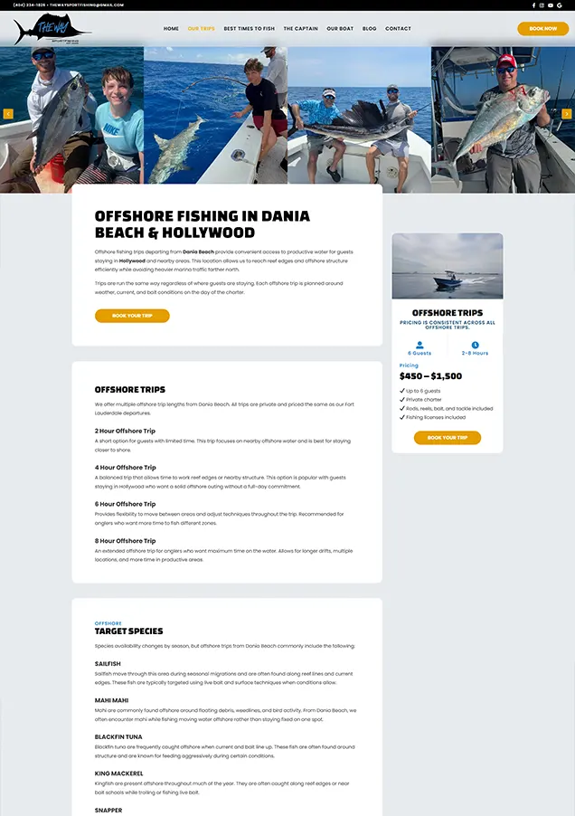 The way sportfishing our trip page